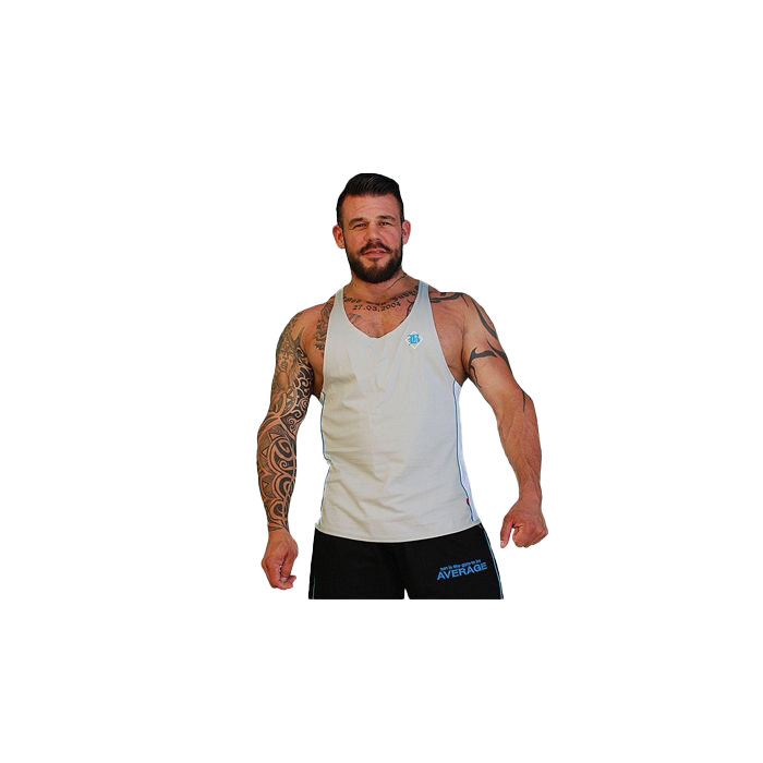 Brachial Tank Top for Women - Soft Breathable Cotton, Light Grey & Blue - Perfect for Gym, Yoga, and Summer Outfits
