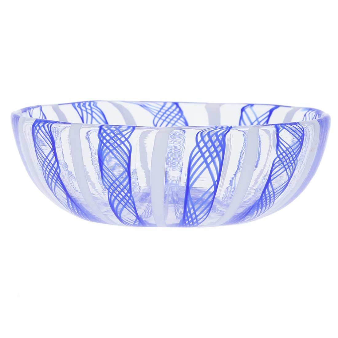 Venetian Murano Glass Filigrana Candy Dish - Handmade Italian Art Glass Bowl for Chocolates & Sweets | Elegant Home Decor & Wedding Gift Idea