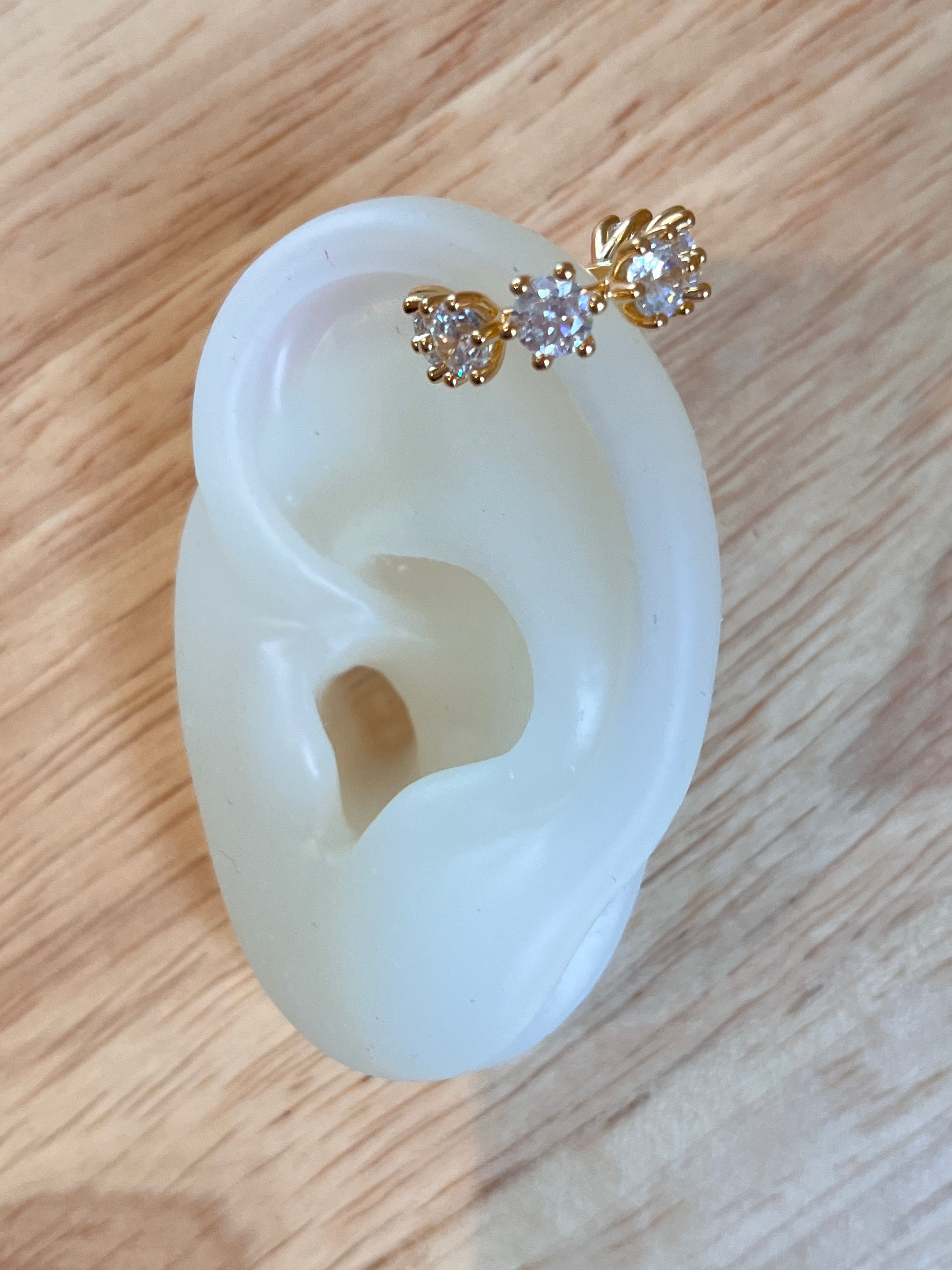 Lola CZ Ear Cuff - Elegant Cubic Zirconia Ear Cuff for Women, Non-Piercing Clip-On Earrings - Perfect for Parties, Weddings & Everyday Wear
