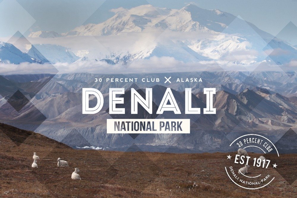 Denali National Park Alaska 30% Club 53115 - 24x36 Signed Art Print, Wall Decor Poster for Living Room, Office & Home Decoration