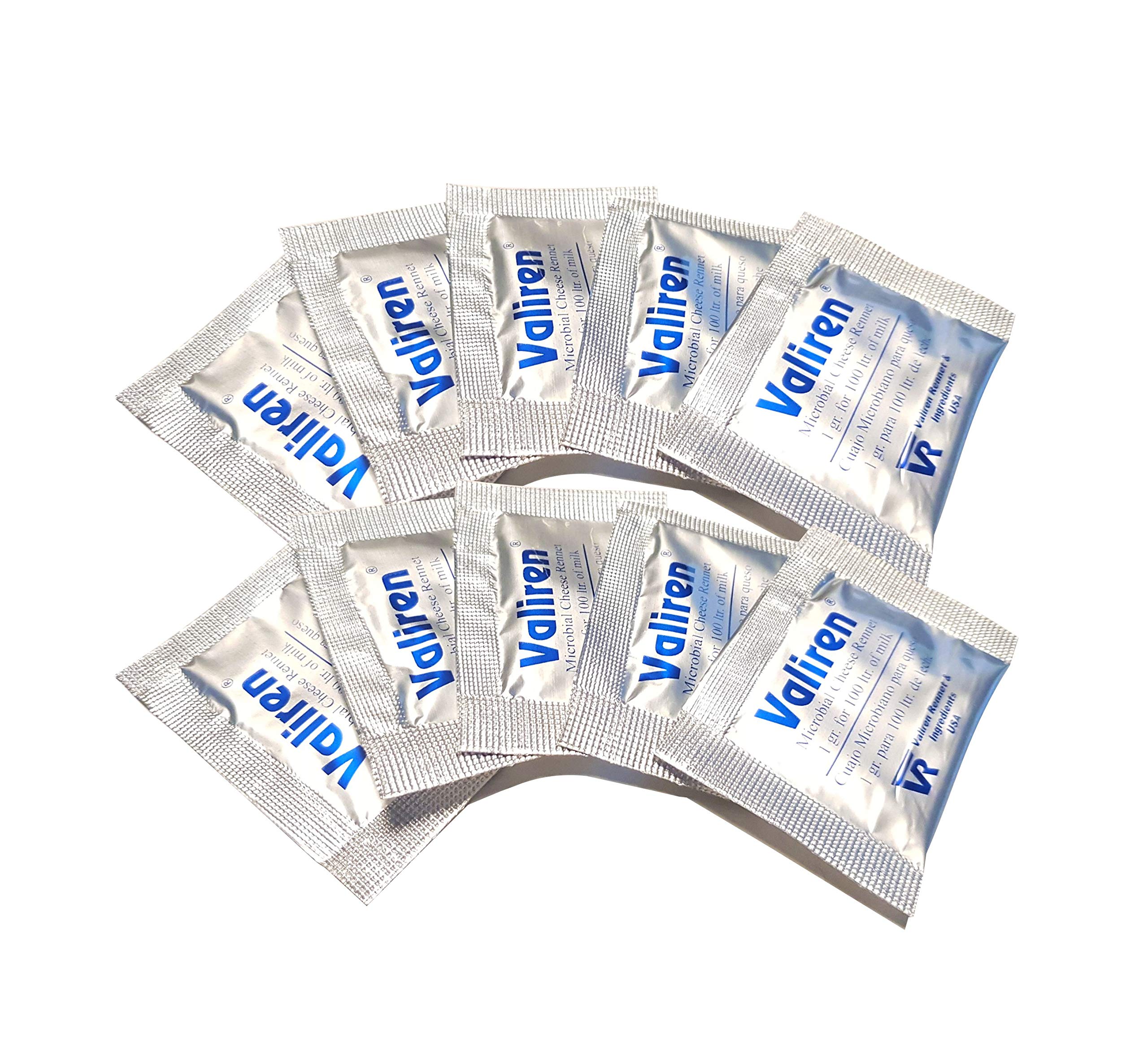 Microbial Rennet Pack of 10 Sachets (10 x 1g) - 1 Sachet for 100L Milk - Perfect for Cheese Making at Home, Farm, or Small Dairy Production