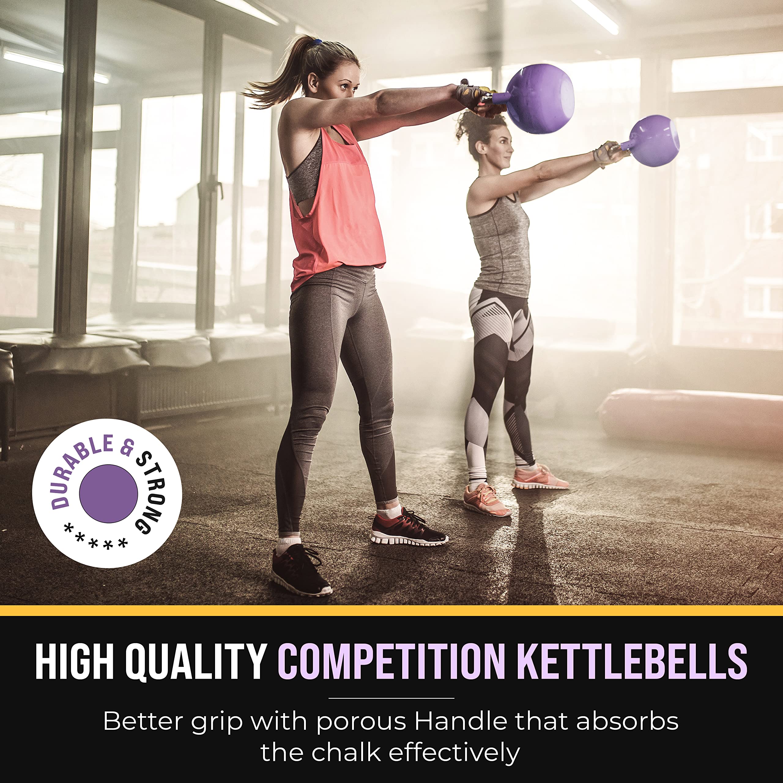 Kettlebell Kings Competition Kettlebells 8-48kg (35mm Handle) - Premium Cast Iron Weight for Strength Training & CrossFit | Home Gym Equipment for Men & Women | Ideal for HIIT, Functional Fitness & High Repetition Workouts