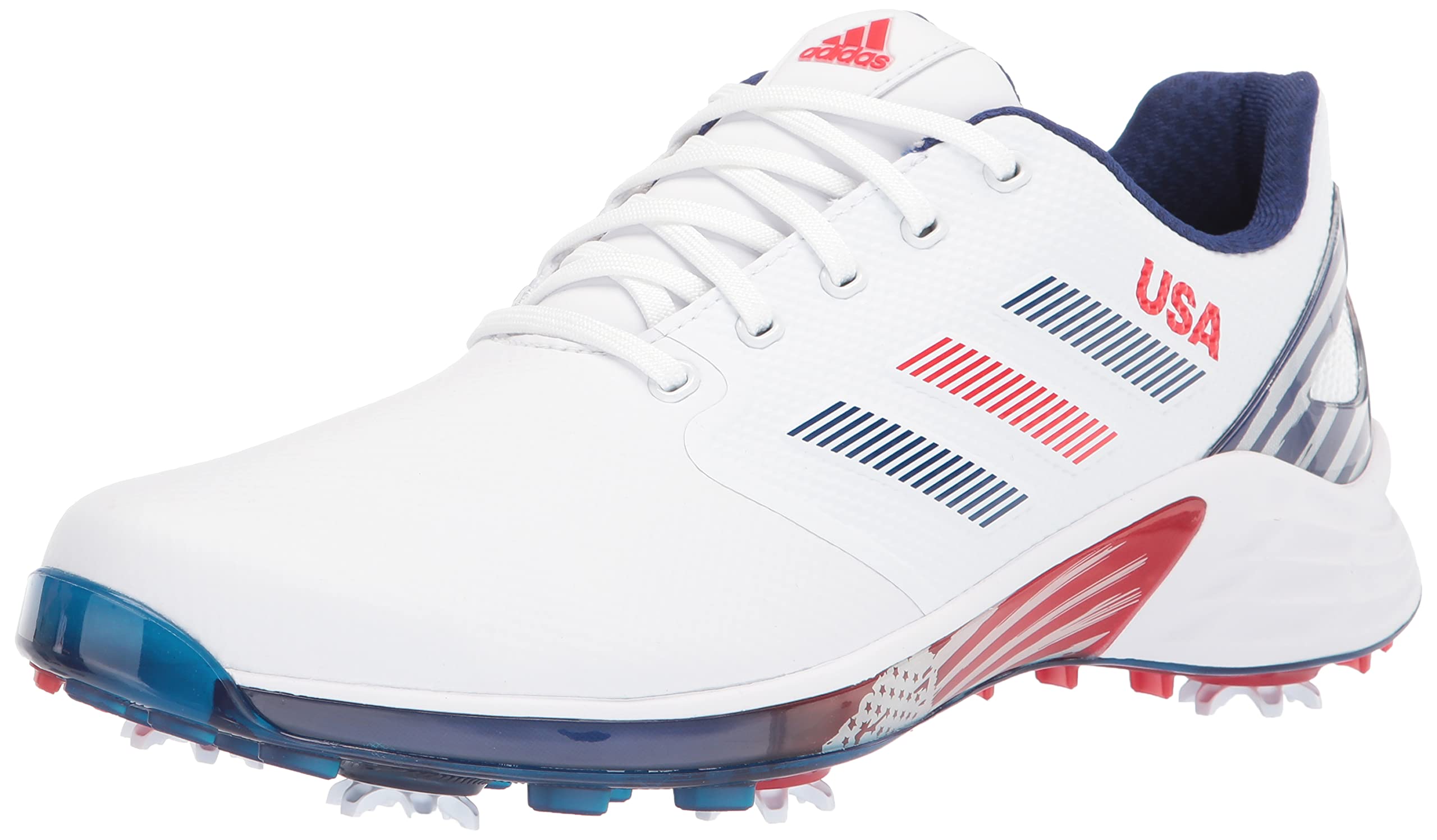 Adidas Men's ZG21 Golf Shoes - Recycled Polyester Eco-Friendly Spiked Golf Footwear for Comfort & Performance on the Course
