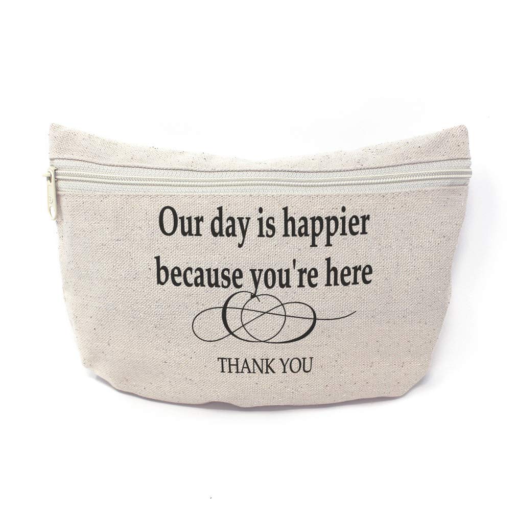 Custom Personalized Canvas Makeup Bag - 9x6 Inch Natural Design Tote Pouch for School Supplies & Cosmetics | Perfect Gift for Teachers, Students & Friends | Great for Everyday Use, Travel & Organization