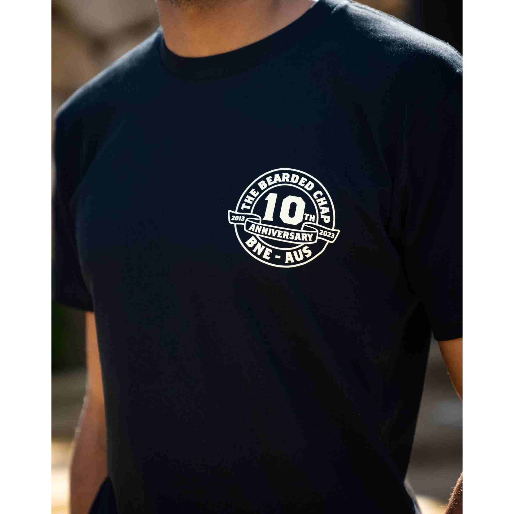 The Bearded Chap 10th Anniversary Trademark T-Shirt - Premium Cotton Tee for Men - Perfect for Casual Wear, Gifts & Special Occasions