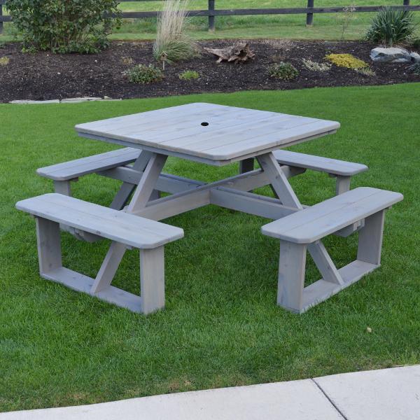 Premium Western Red Cedar Square Walk-In Table - Durable Outdoor Dining & Patio Furniture for Garden, Deck, and Backyard Entertaining
