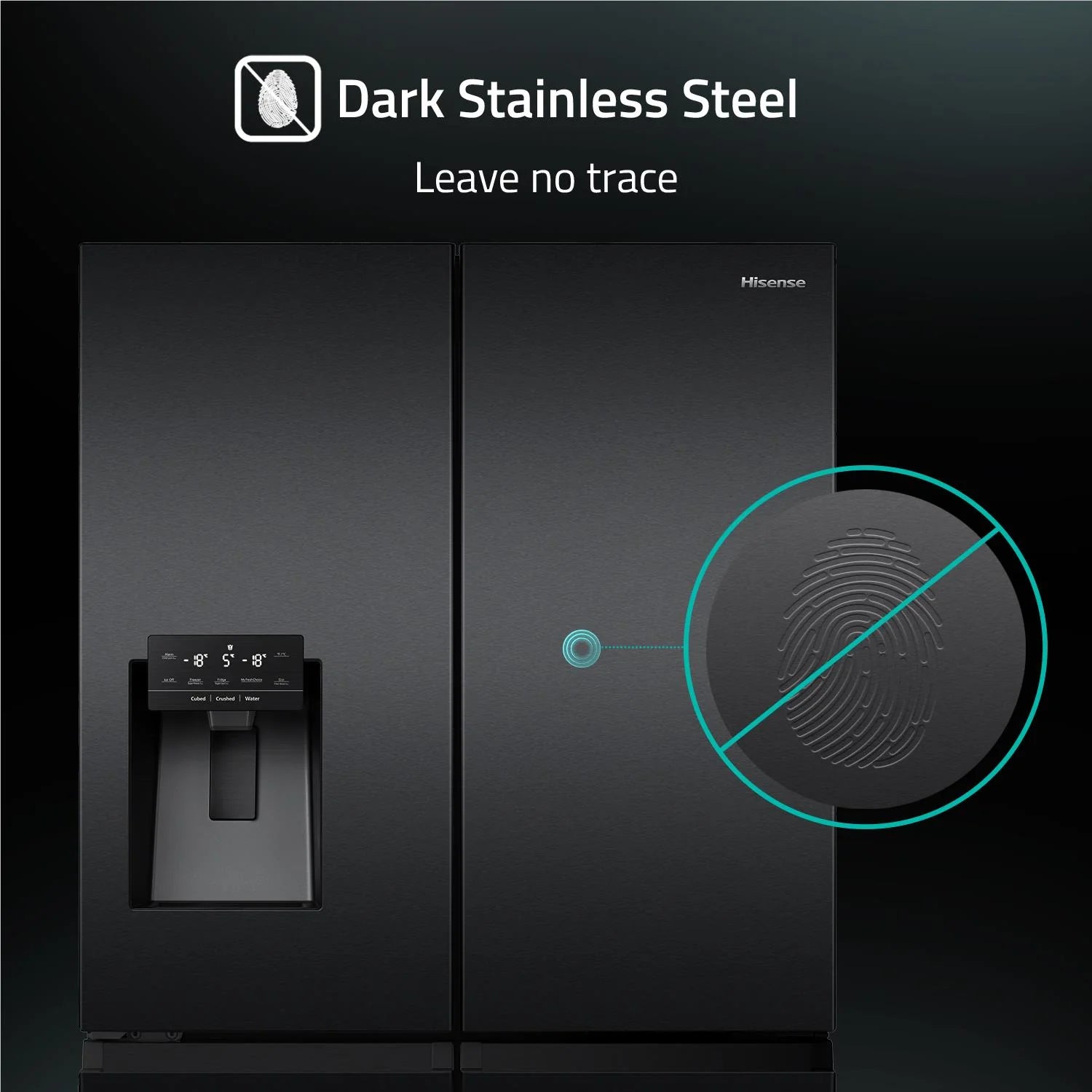 Hisense HRCD586TBWB 585L French Door Refrigerator - Black Steel Finish, 3-Year Warranty - Perfect for Large Families, Entertaining & Modern Kitchens