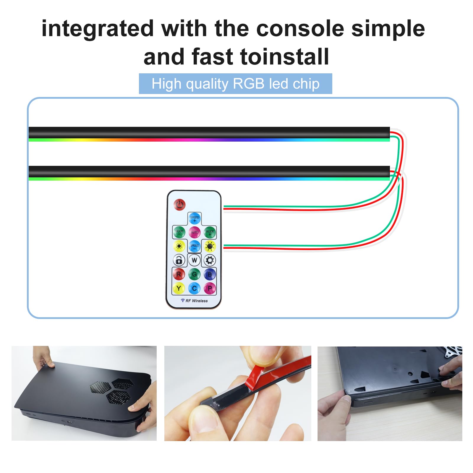 RGB LED PS5 Faceplate with Dust Filter - Cooling Vents Cover for PlayStation 5 Disc Edition - Gaming Setup Accessory