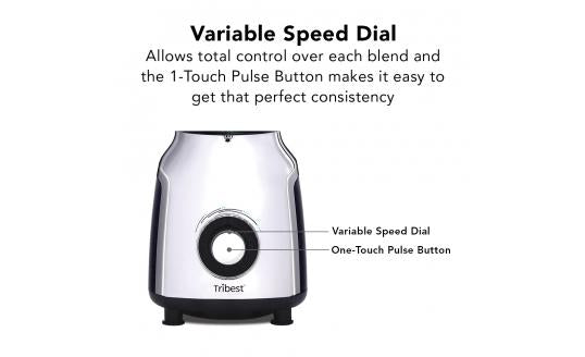 Tribest PBG5001 Glass Personal Vacuum Blender - High Speed 500W Countertop Blender for Smoothies, Juices & Meal Prep - Perfect for Home Kitchen, Office & Healthy Lifestyle