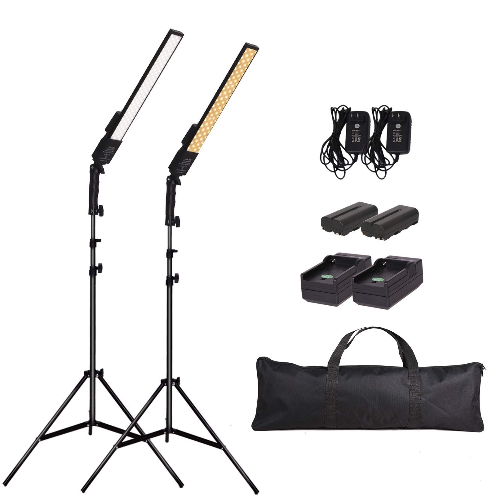 Professional LED Video Light with Dimmable 2800-5500K, Battery Powered Photography Light, Portable Handheld Wand - Includes NP-550 Li-ion Battery & Stand - Perfect for Portrait Photography, YouTube Videos, Outdoor Shooting & Studio Lighting