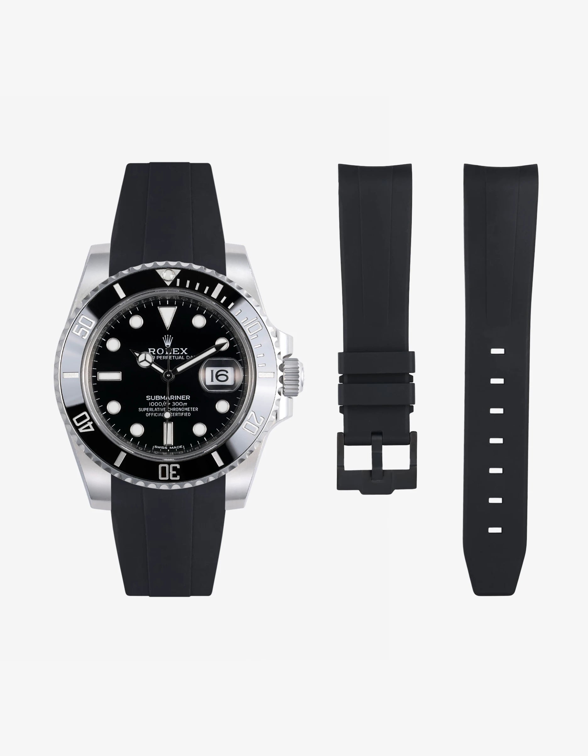 Premium FKM Rubber Watch Band for Rolex Submariner 116610LN - Durable & Comfortable Replacement Strap for Diving, Swimming & Outdoor Activities