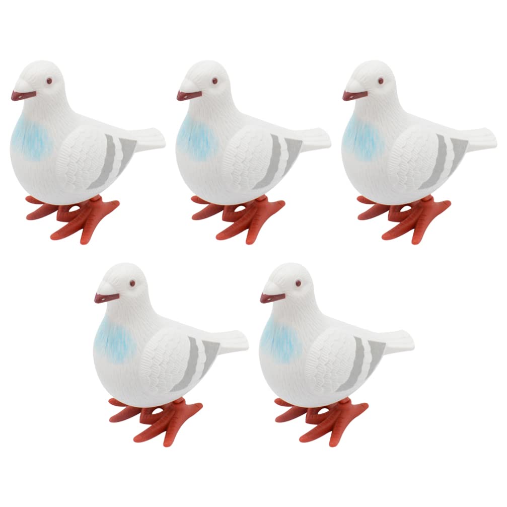 STOBOK 5pcs Wind Up Pigeon Toys - Jumping Walking Clockwork Animal Toys for Kids, Birthday Party Favors, Pinata Fillers, Goodie Bag Prizes - Fun Educational Gifts for Boys & Girls (Ideal for Classroom Rewards, Easter Egg Hunt Prizes, Carnival Games)