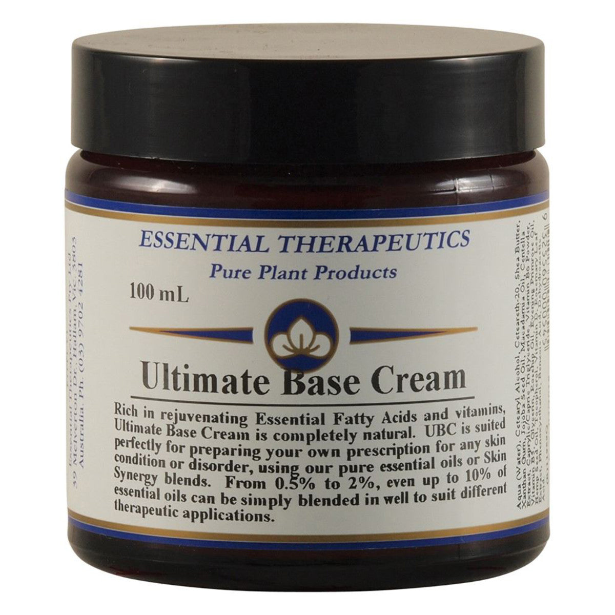 Essential Therapeutics Ultimate Base Cream - Deep Moisturizing & Nourishing for Dry Skin | Perfect for Daily Skincare & Night Routine