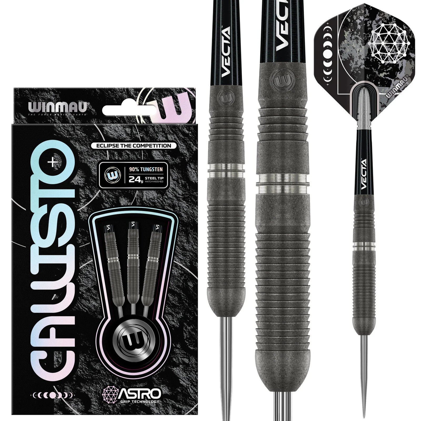 WINMAU Callisto 03 Professional Darts - 90% Tungsten Steel Tip Darts 26g for Precision Throwing - Perfect for Tournaments, Pubs & Home Dartboard Games