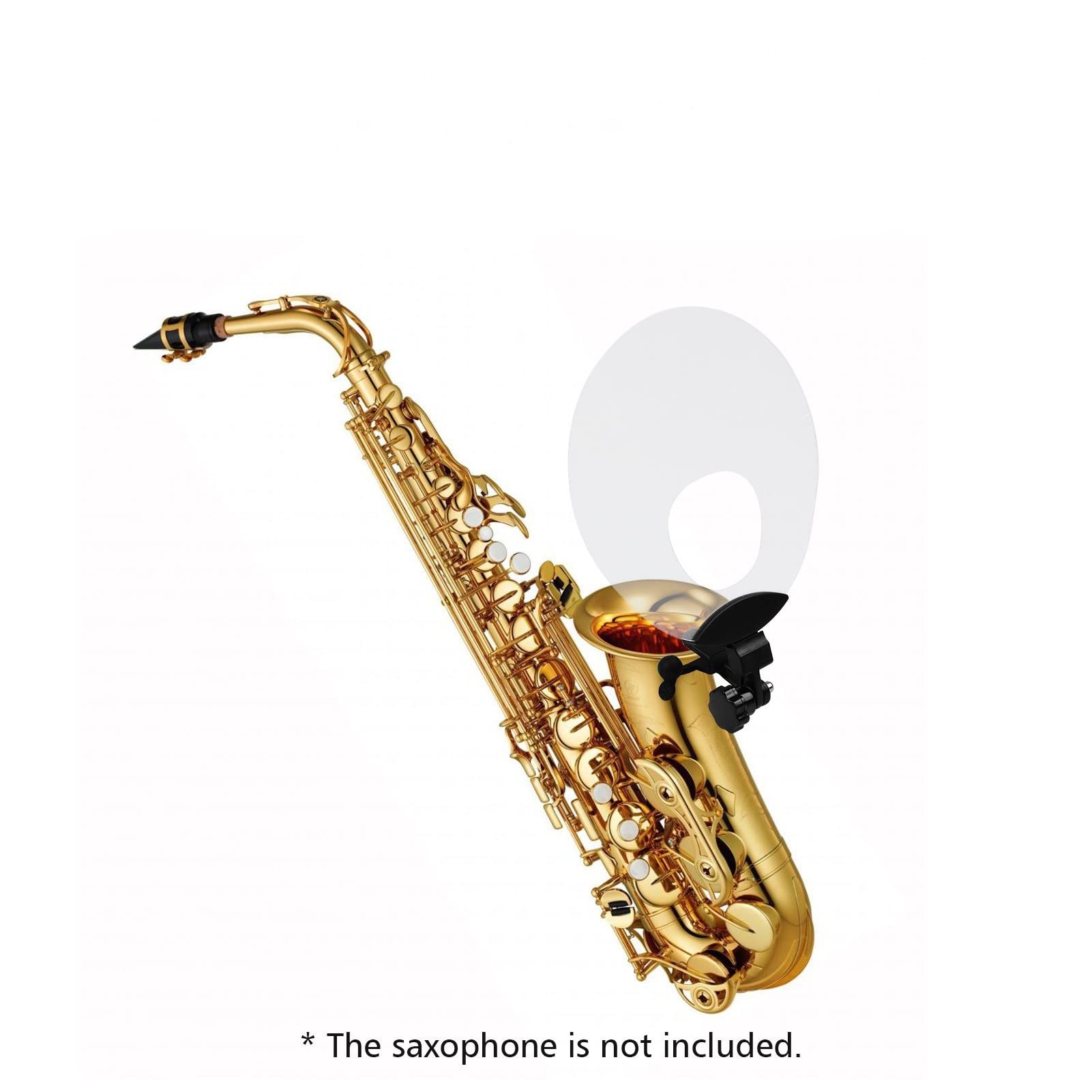 Professional Plastic Saxophone Sound Deflector Shield with Mute - Noise Reduction & Sound Reflection for Sax Players - Perfect for Practice Rooms, Studios & Live Performances