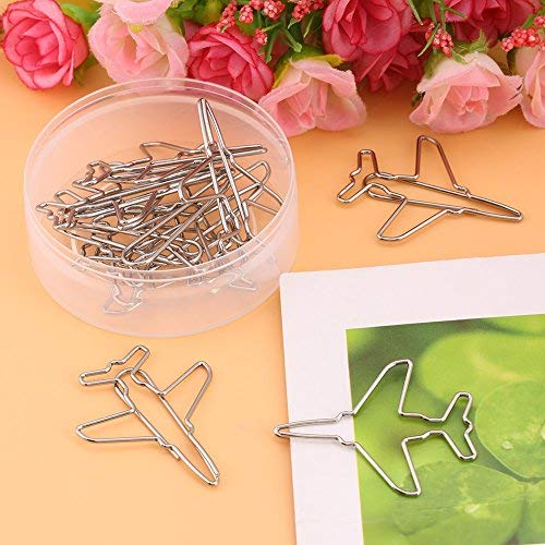 Hilitand 10pcs Cute Airplane Shaped Paper Clips - Colorful Office & School Supplies, Fun Bookmarks, Planner Clips for Organizing, Great Gift Idea for Students & Colleagues - Perfect for Notebooks, Journals, Files & DIY Projects