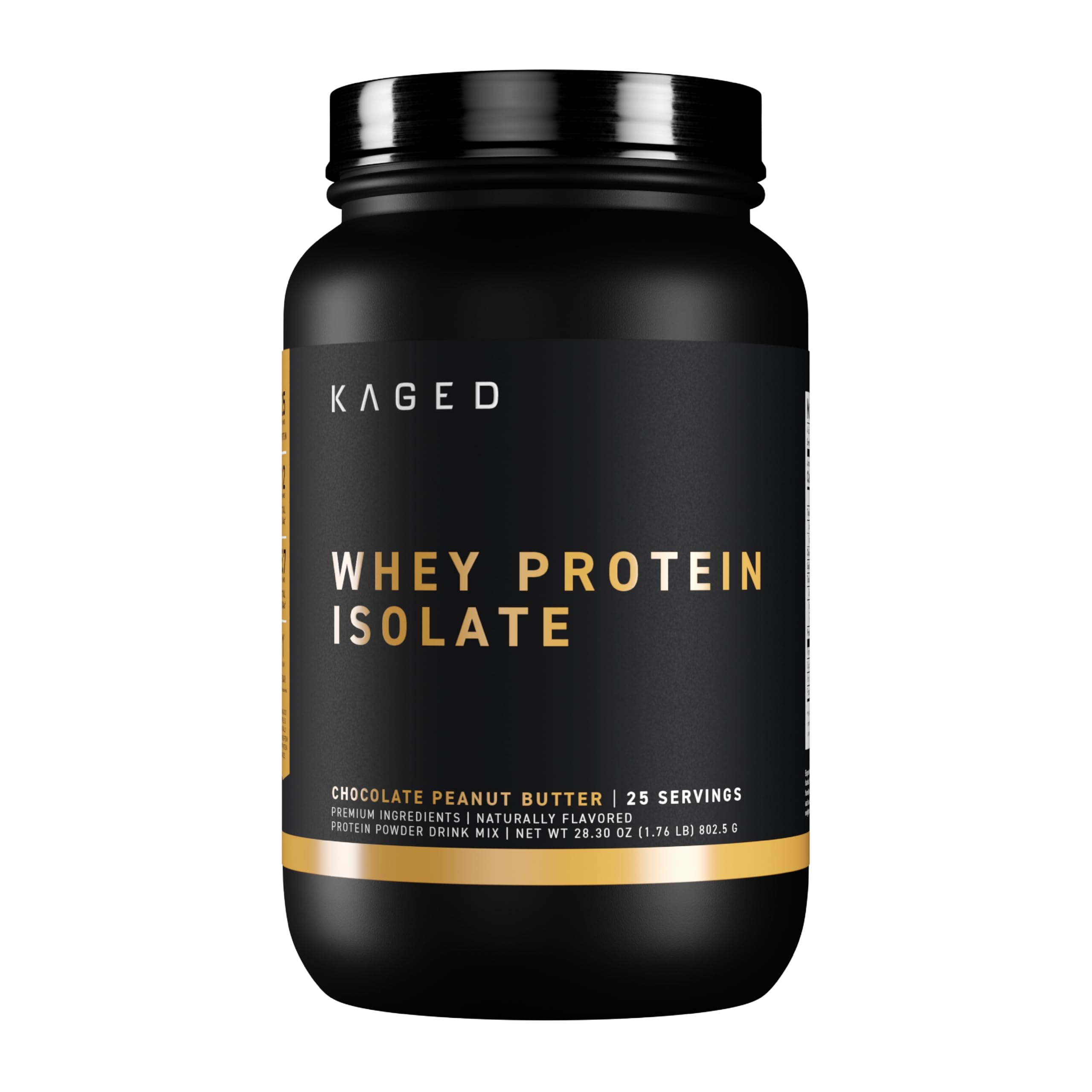 Kaged Whey Protein Isolate Powder - PB Chocolate Flavor | 100% Pure Low Lactose Whey Protein for Post Workout Recovery | Muscle-Building Supplement with 25g Protein per Serving | Delicious Taste & Easy Mix for Shakes (25 Servings) | Ideal for Gym Recovery & Healthy Lifestyle
