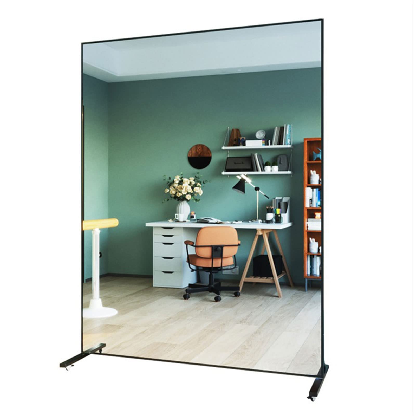 HXXXIN Large Full-Length Movable Dance Mirror with Wheels - Ideal for Dance Studios, Home Fitness, and Practice Sessions