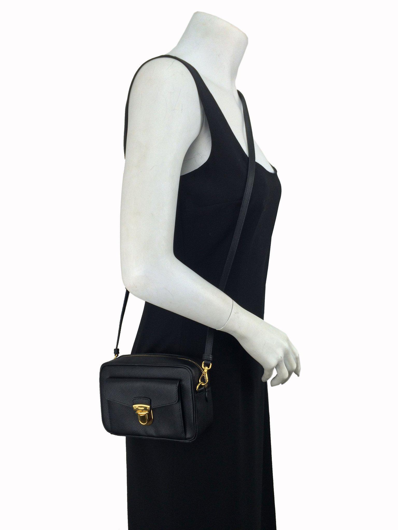 Prada Saffiano Leather Small Crossbody Bag for Women | Luxury Designer Handbag | Perfect for Work, Travel & Evening Events