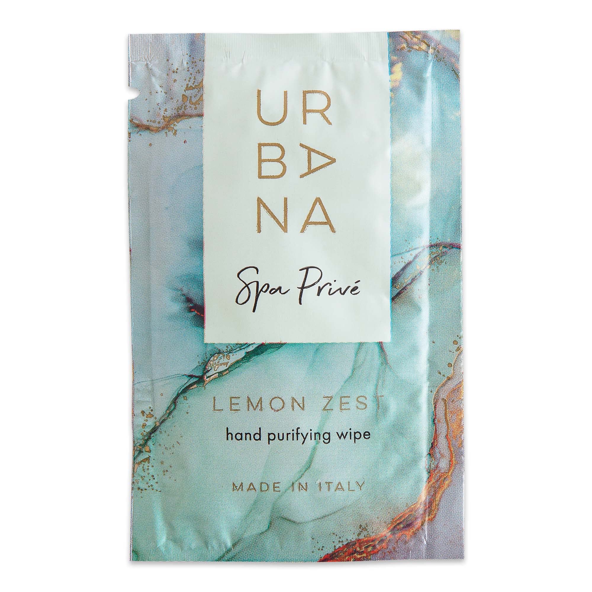 Urbana Spa Prive Collection Lemon Zest Hand Purifying Wipes - 12 Pack (3.5 oz) | Individually Wrapped, Moist Towelettes for Travel, Gym & On-The-Go Hygiene