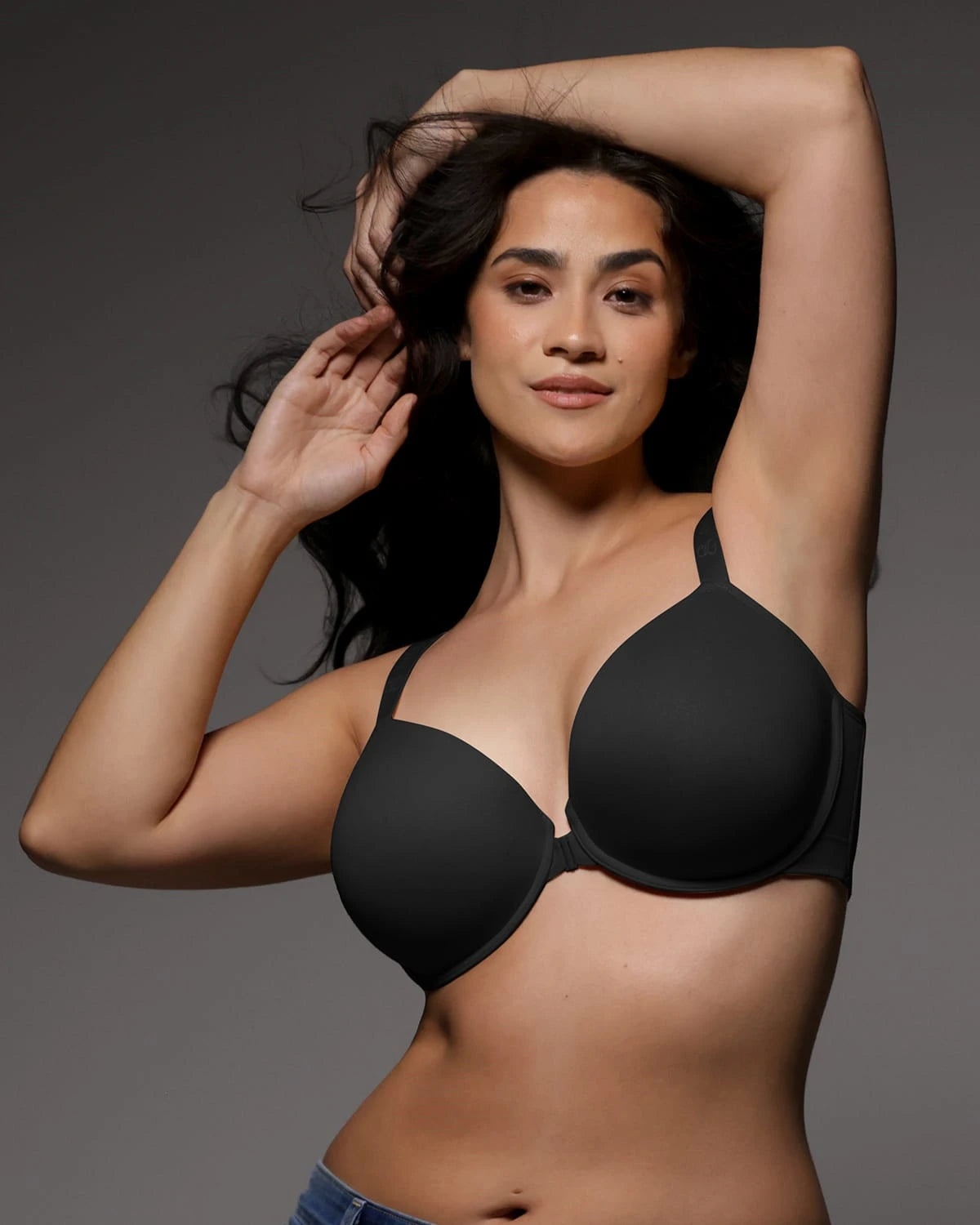 Front Close Underwire Bra - Black Lace Supportive Comfort for Everyday Wear & Special Occasions