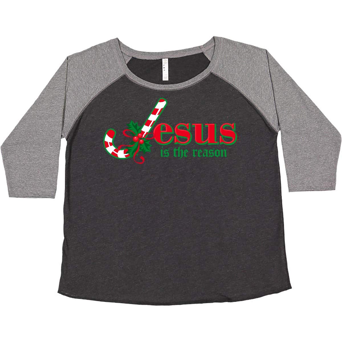 Inktastic Candy Cane Jesus Women's Plus Size Christmas T-Shirt - Funny Holiday Gift for Women, Cute Christian Apparel for Church & Festive Parties