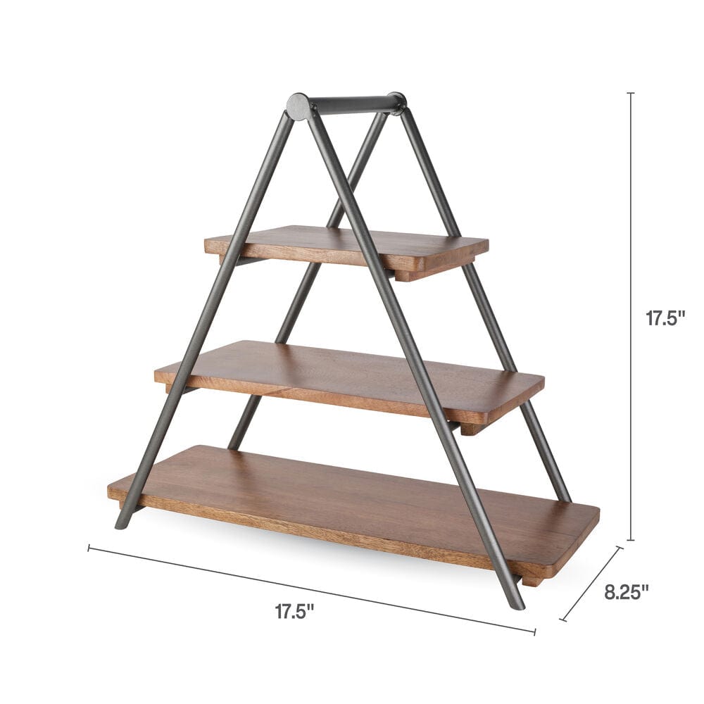 Madison 3-Tier Wooden Serving Tray - Perfect for Breakfast in Bed, Afternoon Tea, and Party Appetizers