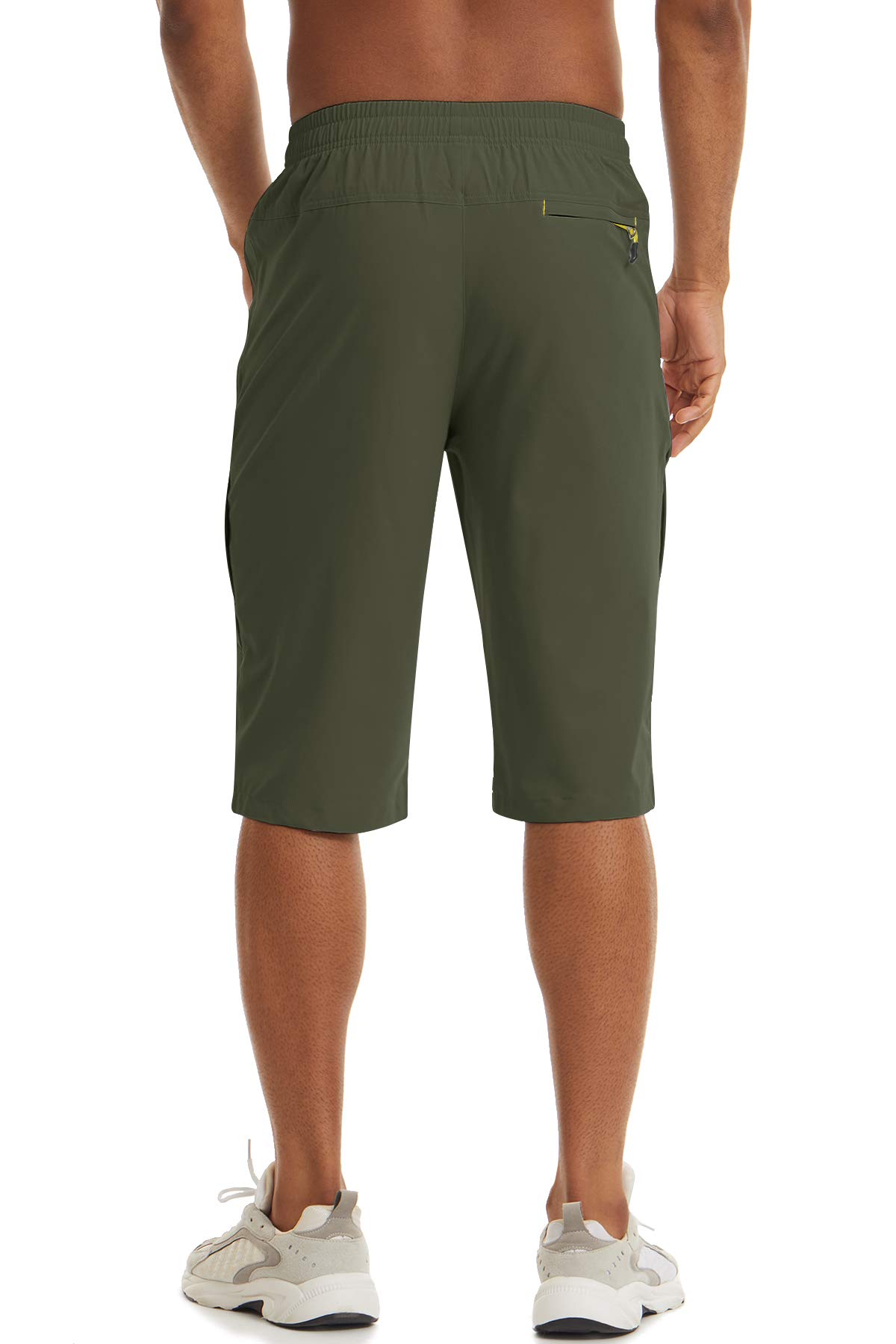 TACVASEN Men's Quick-Dry Hiking 3/4 Capri Shorts with Zipper Pockets - Lightweight Athletic Running & Workout Shorts for Outdoor Adventures, Gym & Travel