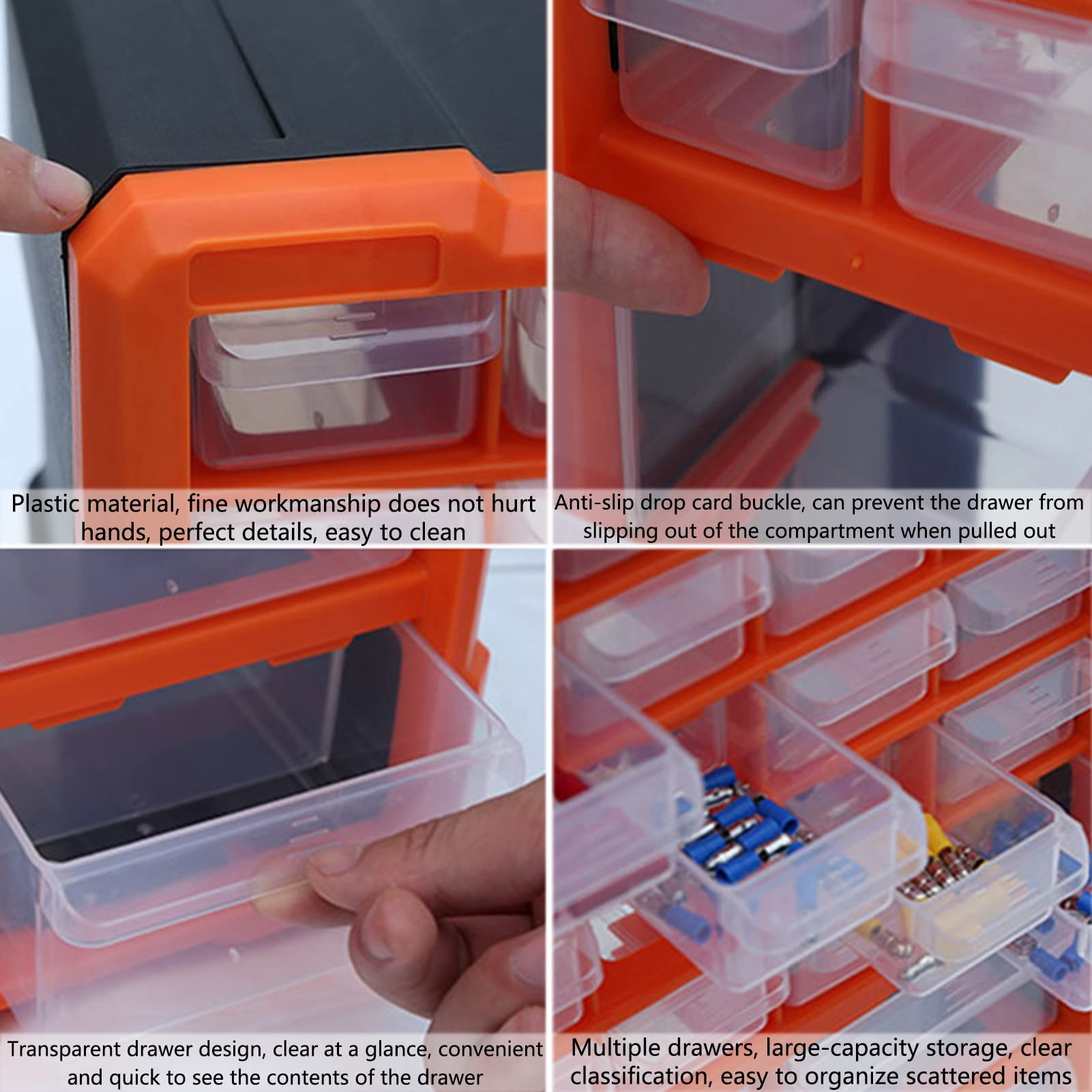 60-Drawer Plastic Storage Cabinet - Organizer for Tools, Hardware, Crafts & DIY Supplies - Wall or Desktop Mountable Tool Box (385x160x475mm) - Perfect for Workshops, Garages & Craft Rooms
