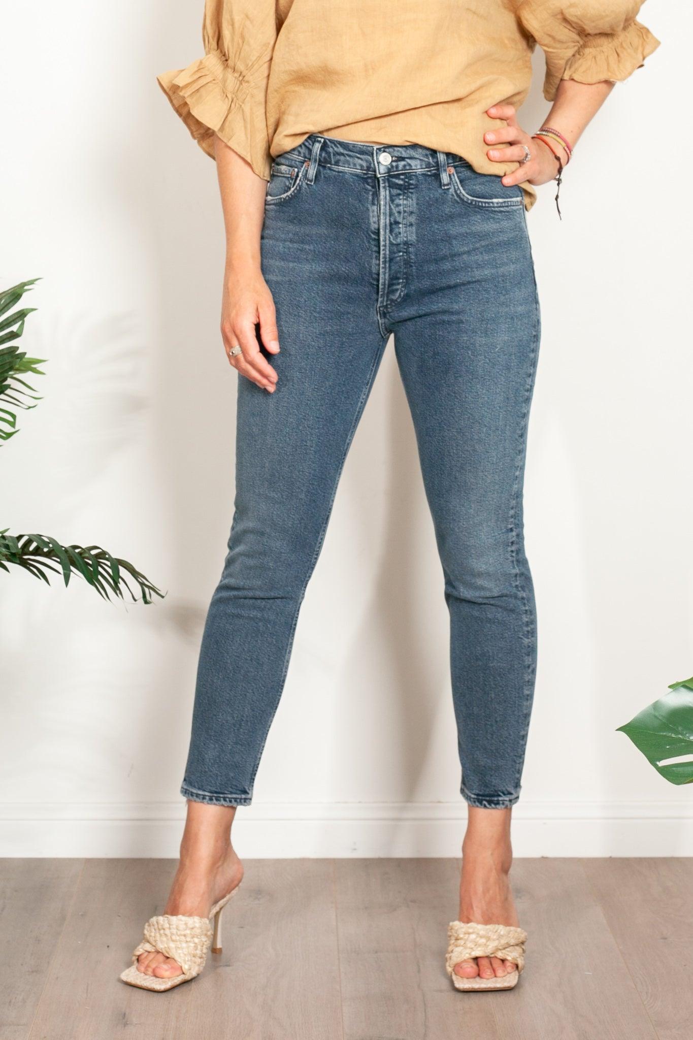 AGOLDE Nico High Rise Jeans in Drift Wash - Women's Premium Denim Pants for Casual Wear & Everyday Outfits