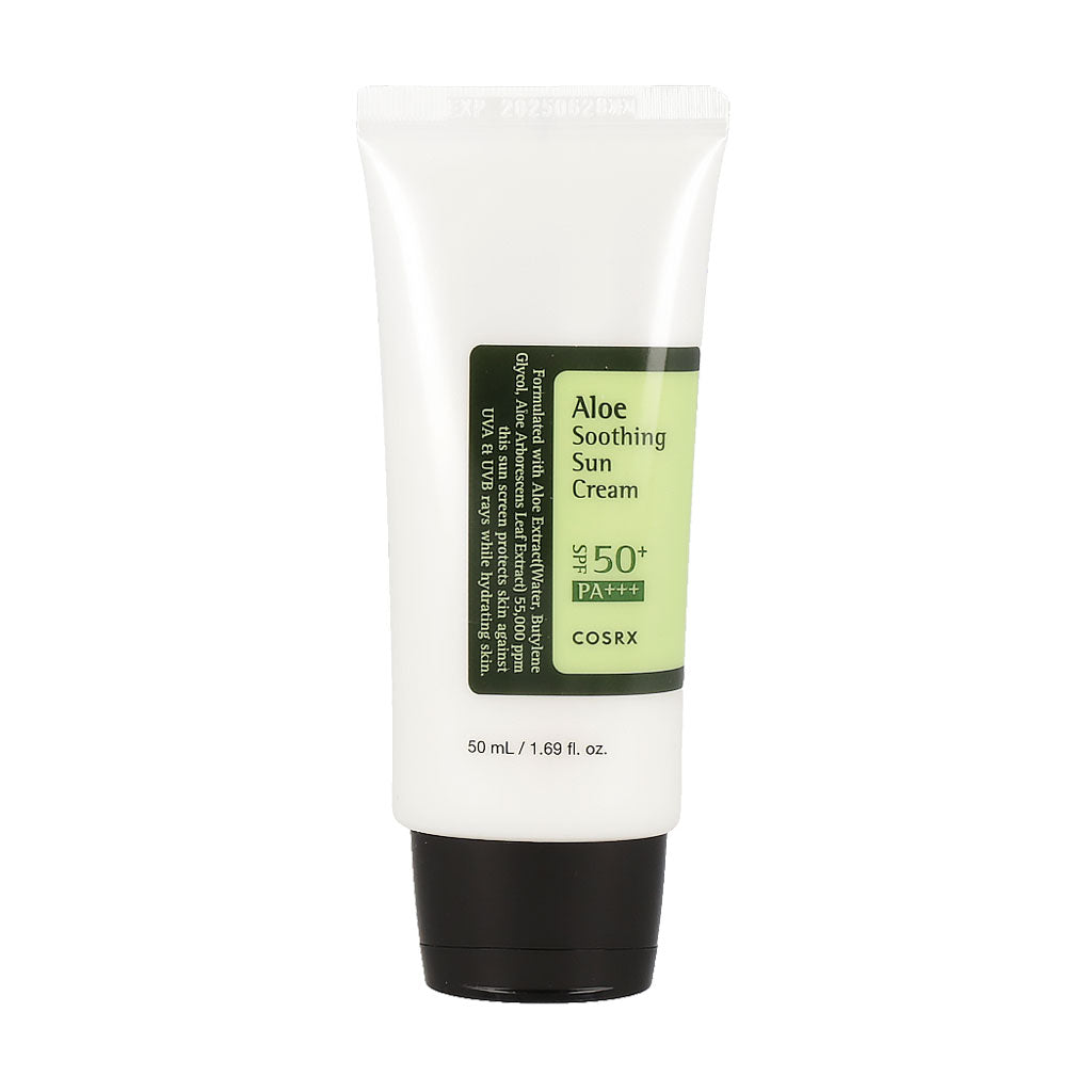 COSRX Aloe Soothing Sun Cream SPF50+ PA+++ 50ml - Hydrating & Calming Facial Sunscreen for Sensitive Skin | Perfect for Daily UV Protection & Outdoor Activities