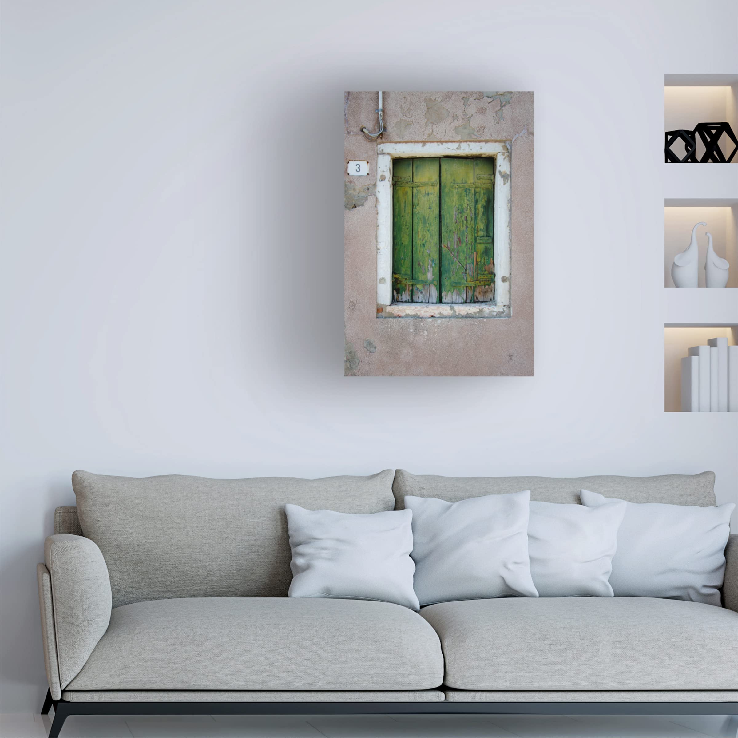 Laura DeNardo 'Windows and Doors of Venice III' Canvas Wall Art Print - Italian Landscape Painting for Living Room, Bedroom & Office Decor