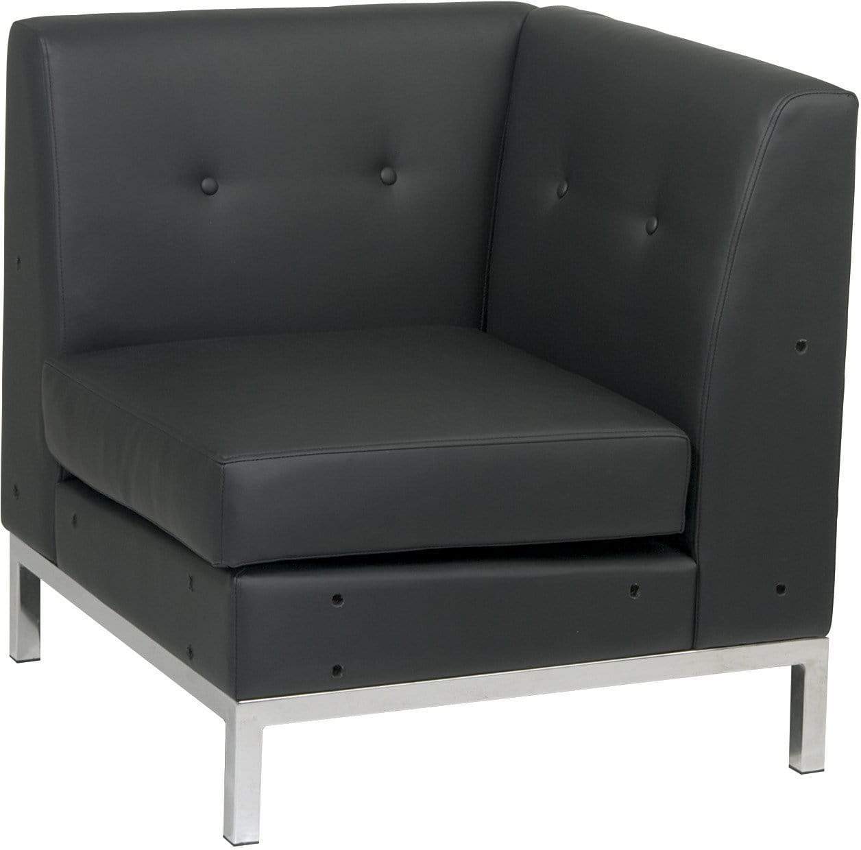 Ave Six Wall Street Corner Chair Section [WST51C] - Modern Modular Sofa for Living Room, Office Lounge & Waiting Area - Space-Saving L-Shaped Sectional with Premium Fabric