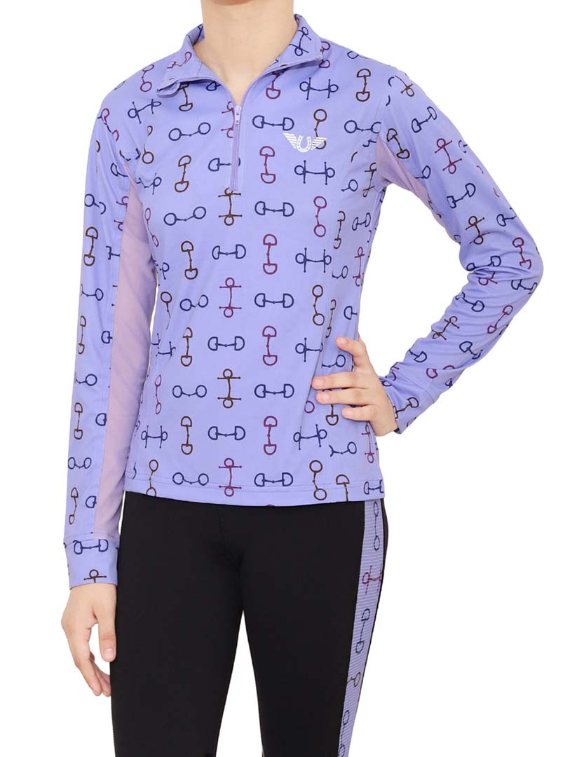 TuffRider Kids' Snaffle Bit Equestrian Sport Shirt - Breathable & Comfortable Riding Shirt for Young Equestrians - Perfect for Horseback Riding Lessons, Competitions & Outdoor Activities