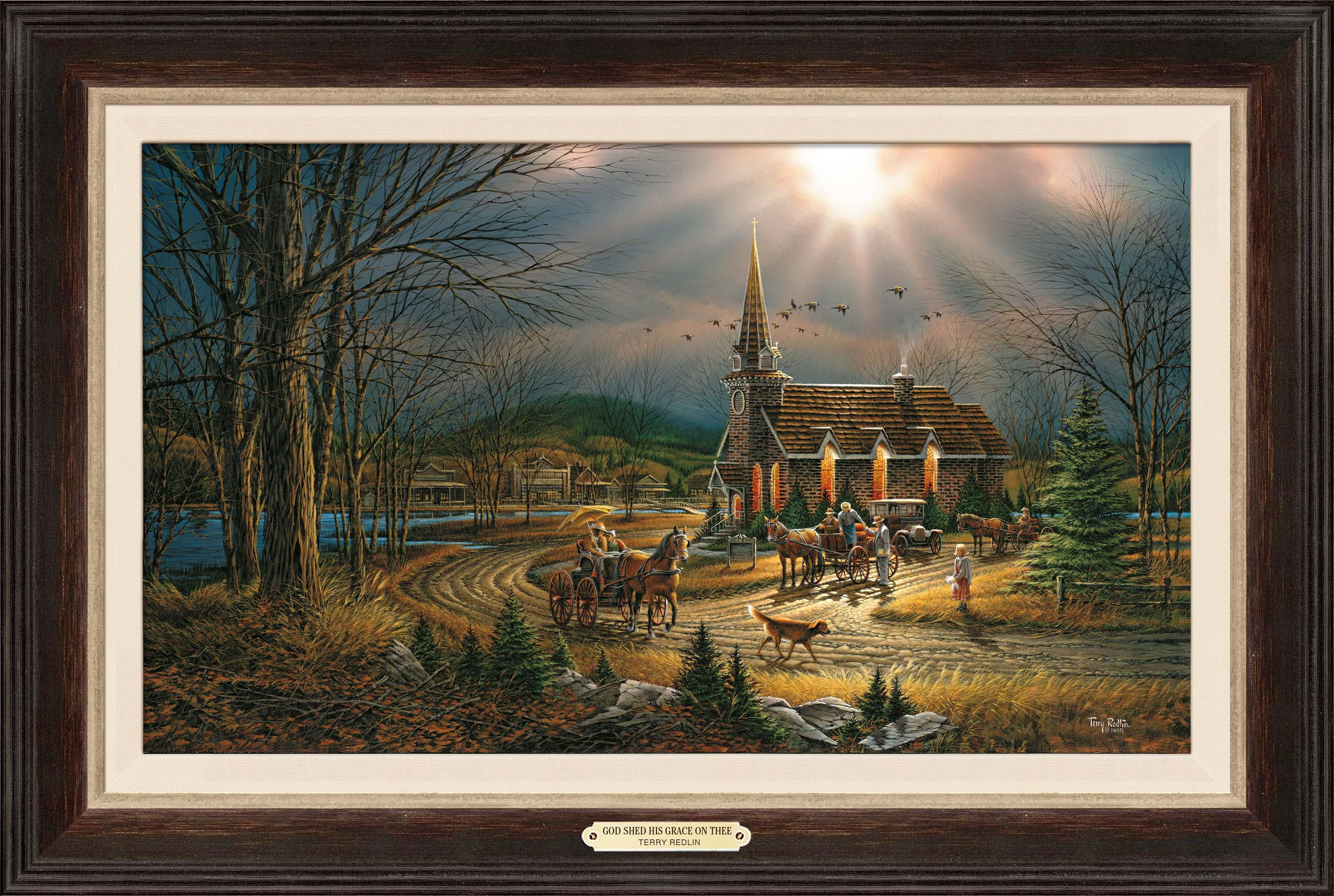 God Shed His Grace on Thee Encore Canvas - Patriotic Home Decor Wall Art for Living Room, Bedroom & Office