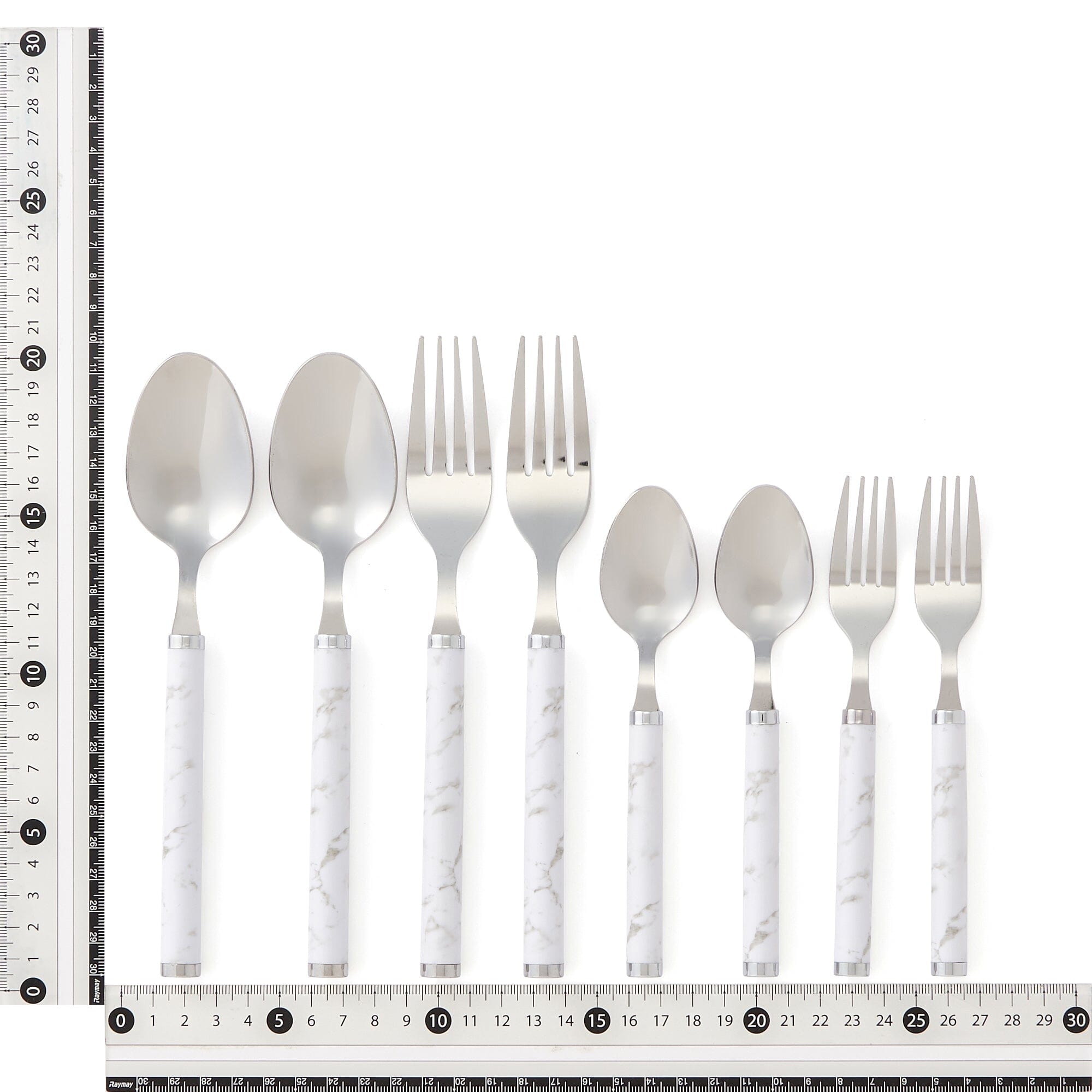 8-Piece Marble Cutlery Set - Elegant Stainless Steel Knives, Forks & Spoons for Dining, Kitchen & Gifting | Perfect for Dinner Parties, Restaurants & Home Use