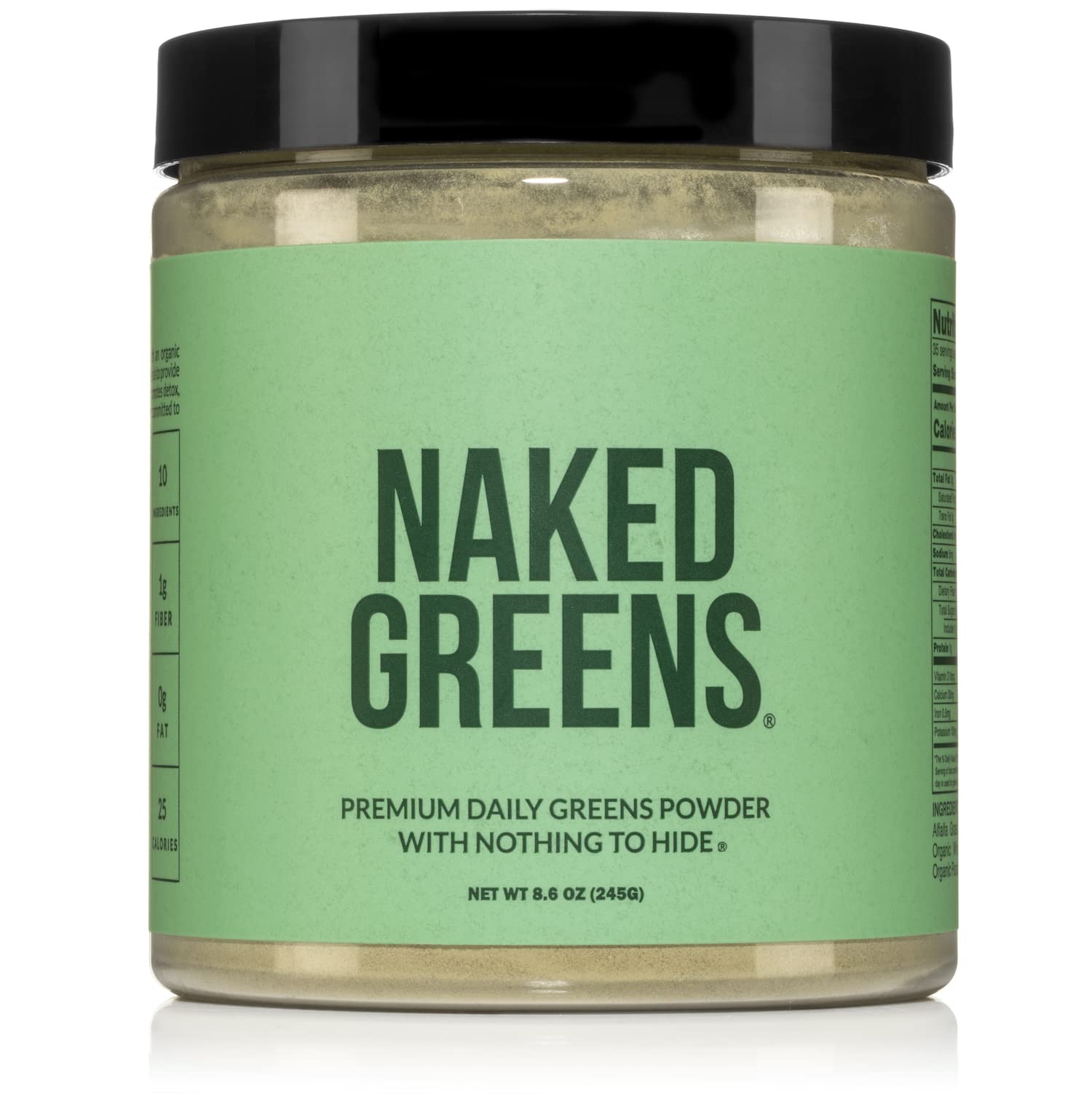 NAKED Nutrition Super Greens Powder - Organic Vegan Greens Supplement with 10 Premium Ingredients, Non-GMO, Prebiotic & Probiotic - 35 Servings for Daily Detox & Energy Boost - Perfect for Smoothies, Juices & Healthy Lifestyle