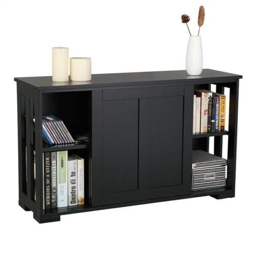 Wooden Kitchen Storage Cabinet Buffet Server Table - Sideboard for Dining Room & Home Decor, Black | Perfect for Dining Room Storage, Kitchen Organization & Entertaining Guests