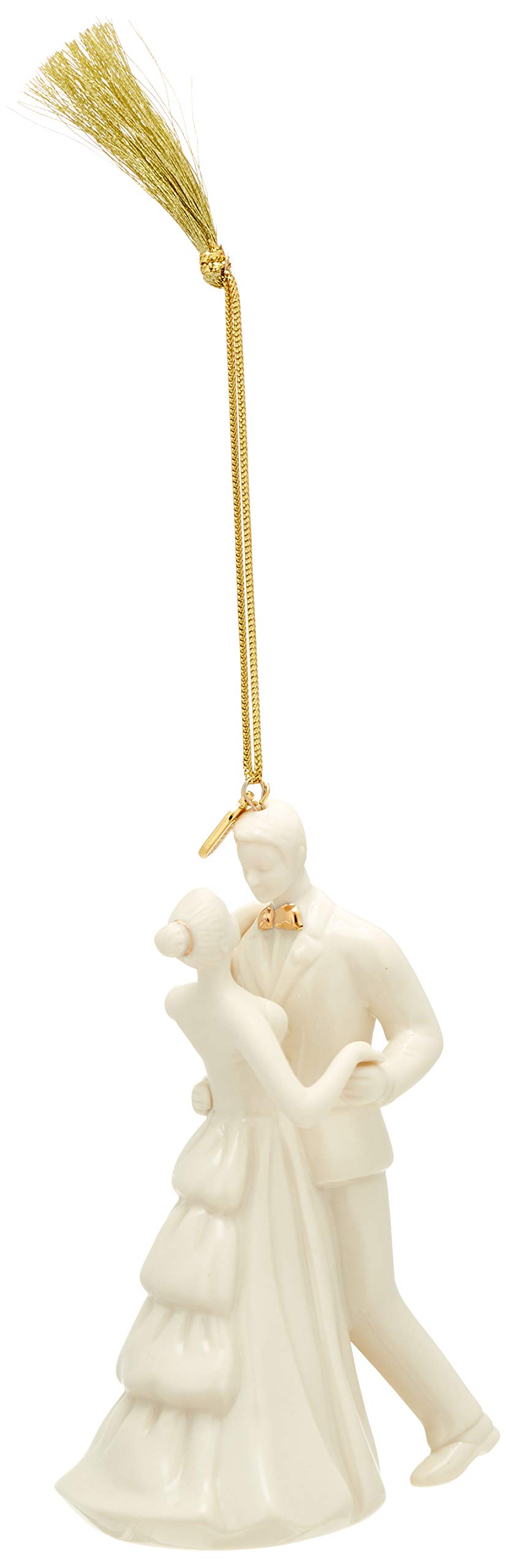 Lenox 2018 Bride and Groom Christmas Ornament - Handcrafted Ceramic Keepsake for Wedding Anniversaries, Newlyweds & Holiday Decor
