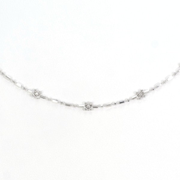 18K White Gold Necklace for Women - Elegant Diamond Pendant Jewelry Gift for Anniversary, Valentine's Day & Special Occasions