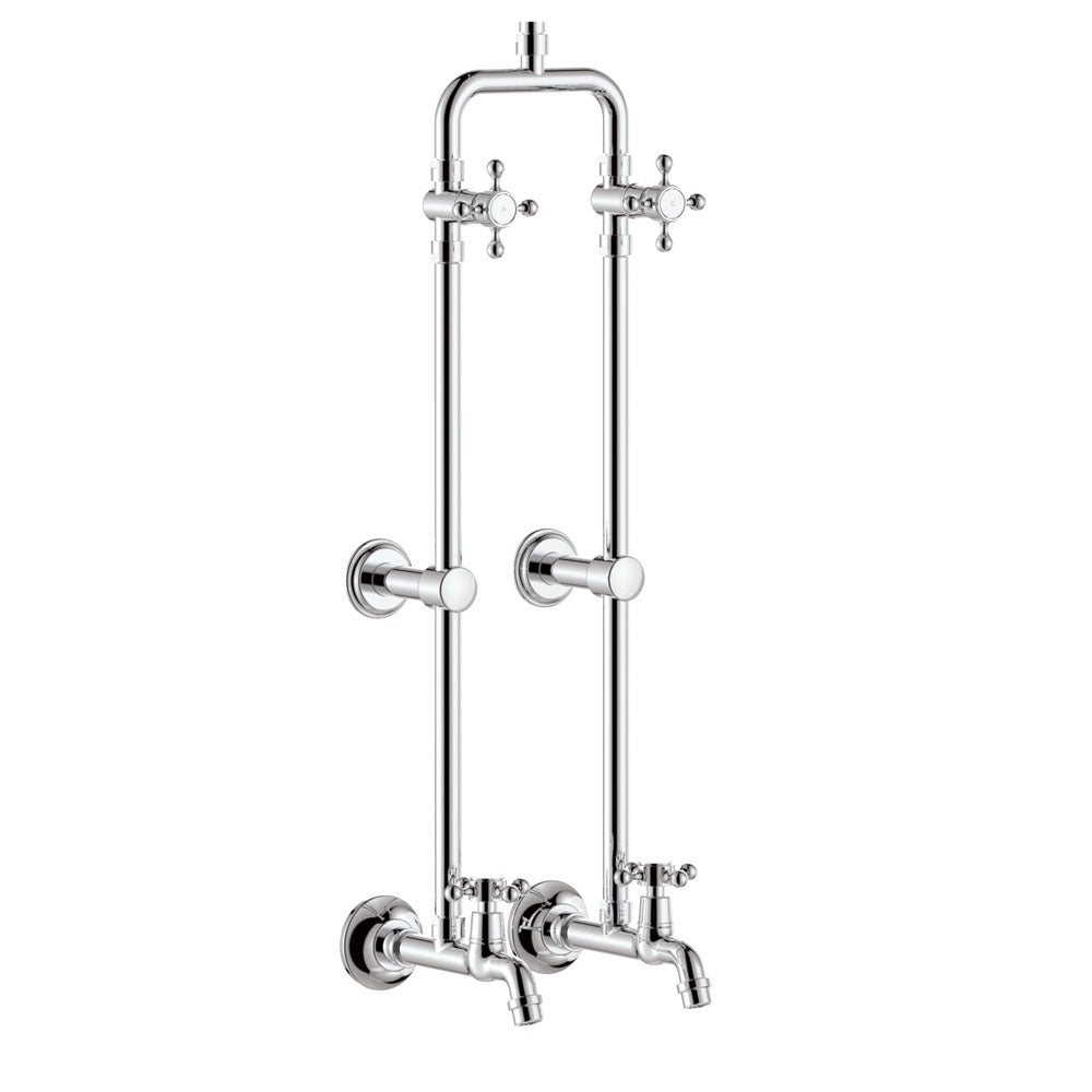 Fienza 455122 Lillian Exposed Rail Shower & Bath Set in Chrome - Modern Bathroom Fixture for Spa-Like Shower Experience