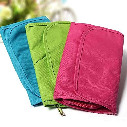 Glive's Multipurpose Foldable Wall Hanging Makeup Organizer - Travel Cosmetic Bag with Storage Pockets for Bathroom, Bedroom & Dorm Room Organization
