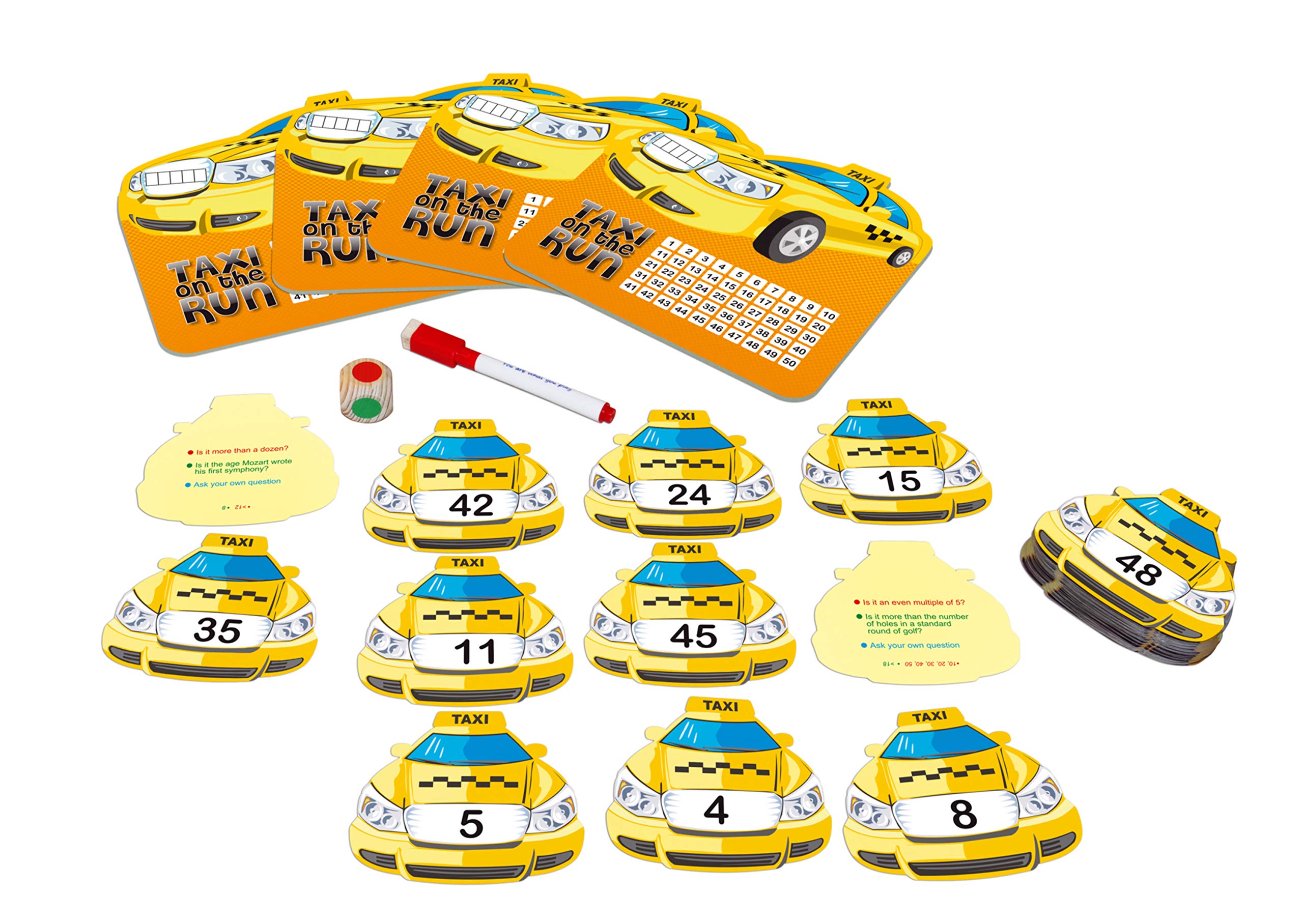 Chalk and Chuckles CC-022 Taxi on The Run - Fun Family Board Game for Kids Ages 5+ - Educational Car Racing Game for Birthday Parties & Indoor Playtime