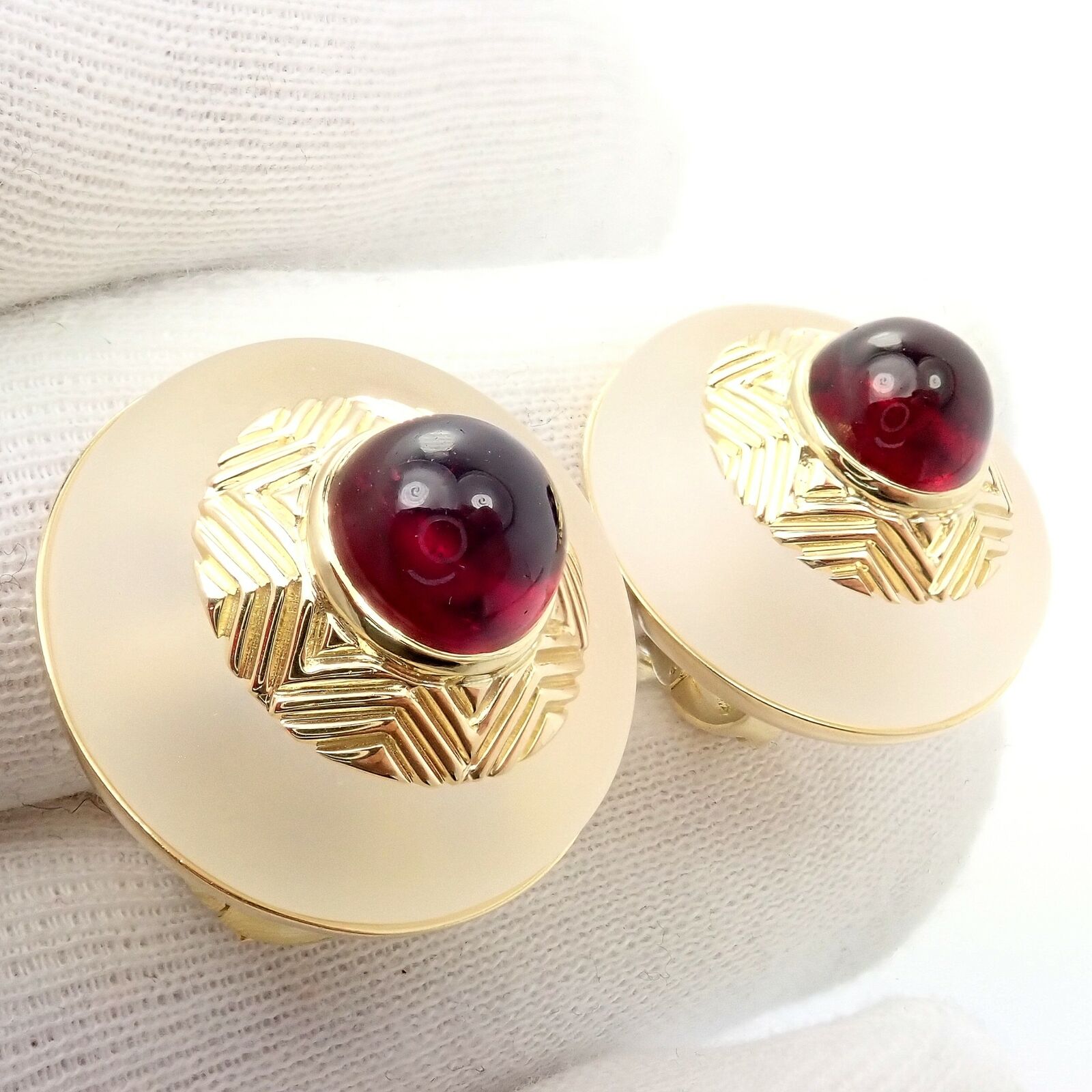 Vintage Authentic Tiffany & Co. 18k Yellow Gold Tourmaline Crystal Earrings - Rare Luxury Jewelry for Women, Gift for Anniversary & Special Occasions