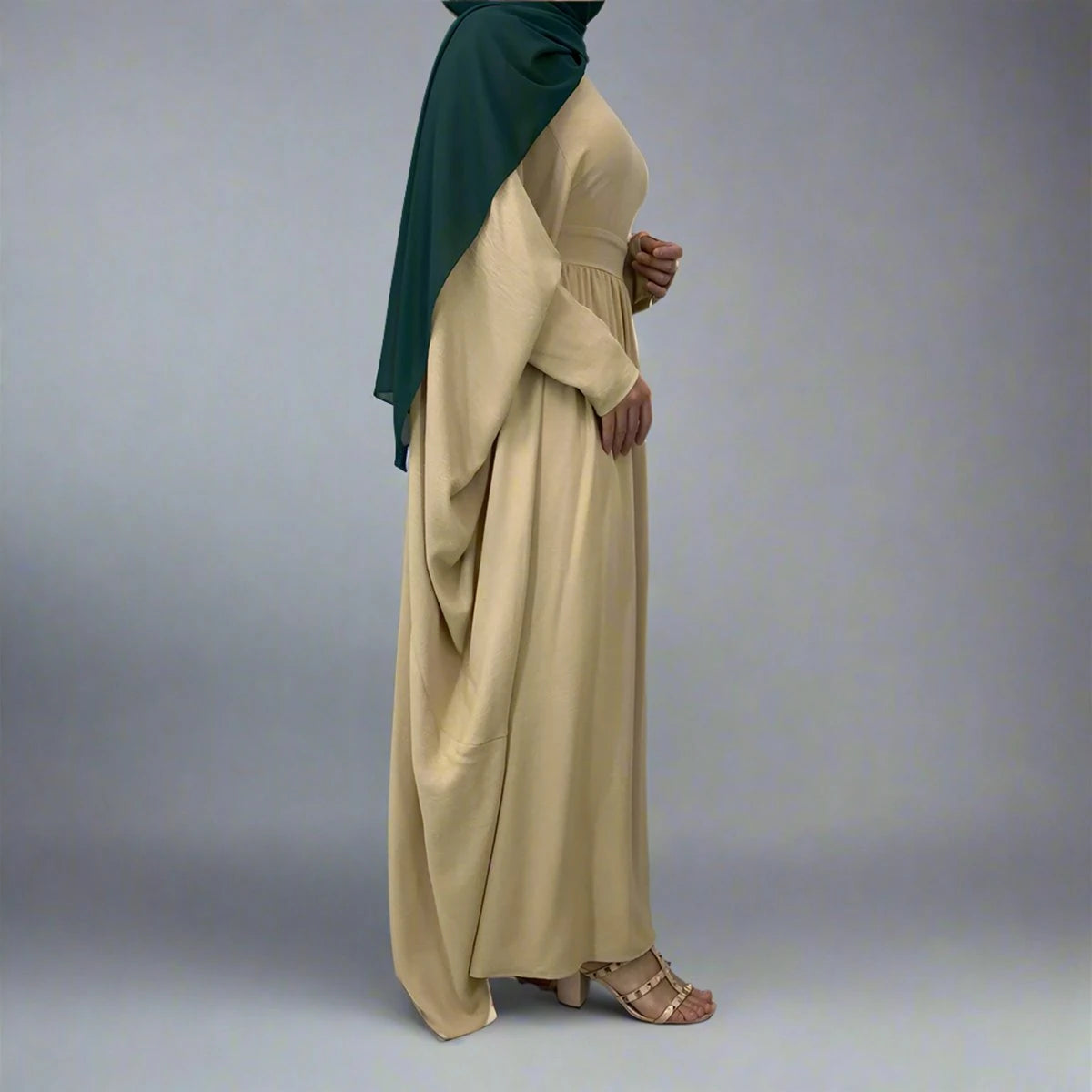 Elegant Pleated Wrinkle-Resistant Abaya Dress #256836 - Perfect for Modest Fashion, Prayer & Special Occasions