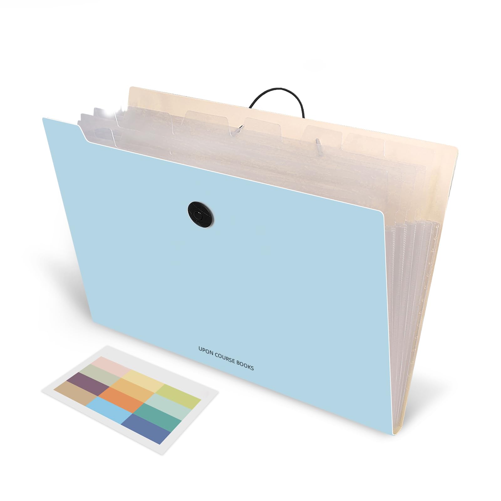 Tuhangcc 8-Pocket Expanding File Folder - Accordion Document Organizer with Labels for Letter & A4 Size Papers - Heavy Duty Receipt Bill Organizer for Home, School, Office Supplies (Sky Blue) - Perfect for Tax Documents, School Projects & Office Filing
