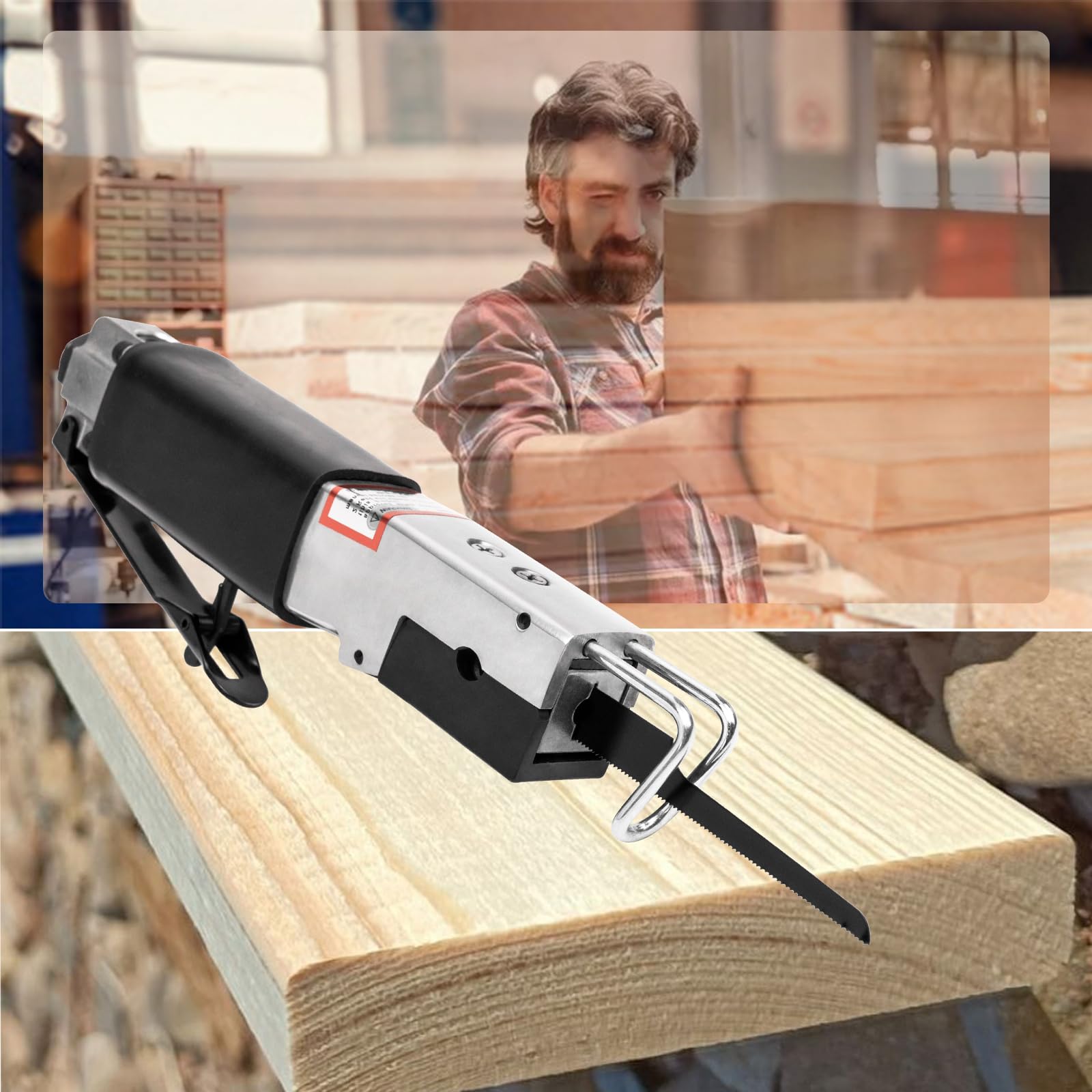Air Powered Body Saw - Mini Reciprocating Saw Kit with 6 Blades (18T, 24T, 32T) | Lightweight High-Efficiency Pneumatic Metal Cutter for Auto Body Repair & DIY Projects | Perfect for Automotive Shops, Metal Fabrication & Home Workshops
