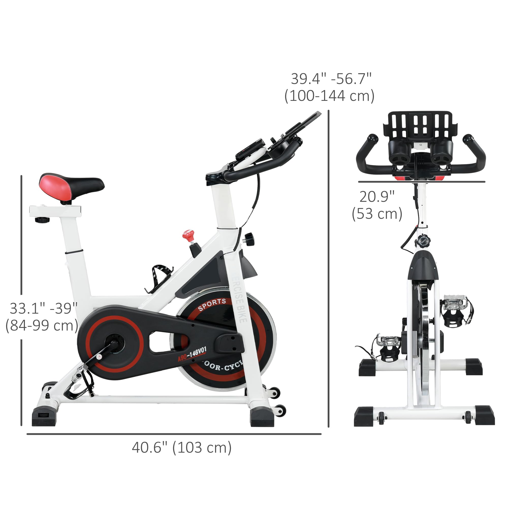 Soozier Adjustable Upright Stationary Exercise Bike - Indoor Cycling Cardio Workout Machine with Resistance Flywheel & Bottle Holder for Home Gym, Aerobic Training, Weight Loss | Perfect for Small Spaces, Apartment Workouts & Home Fitness Routines