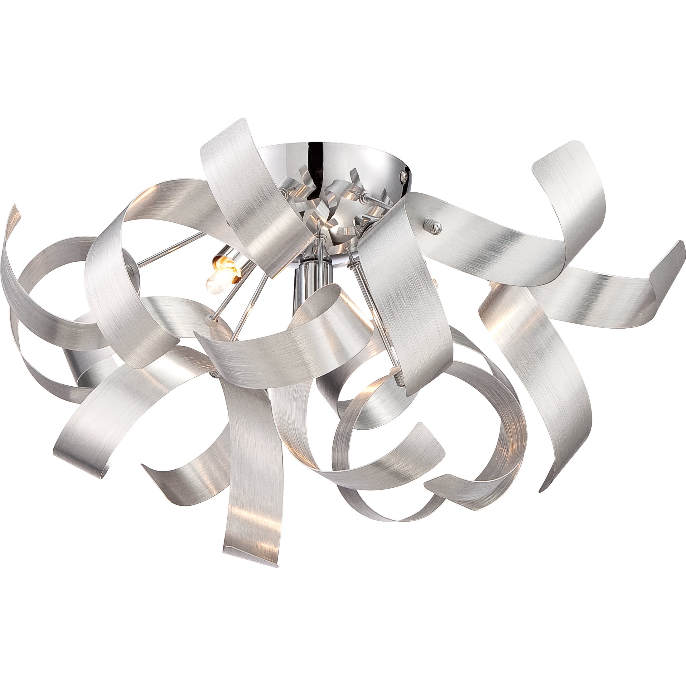Quoizel Ribbons 4-Light Modern Flush Mount Ceiling Light Fixture - Perfect for Bedroom, Kitchen, Hallway & Living Room Lighting