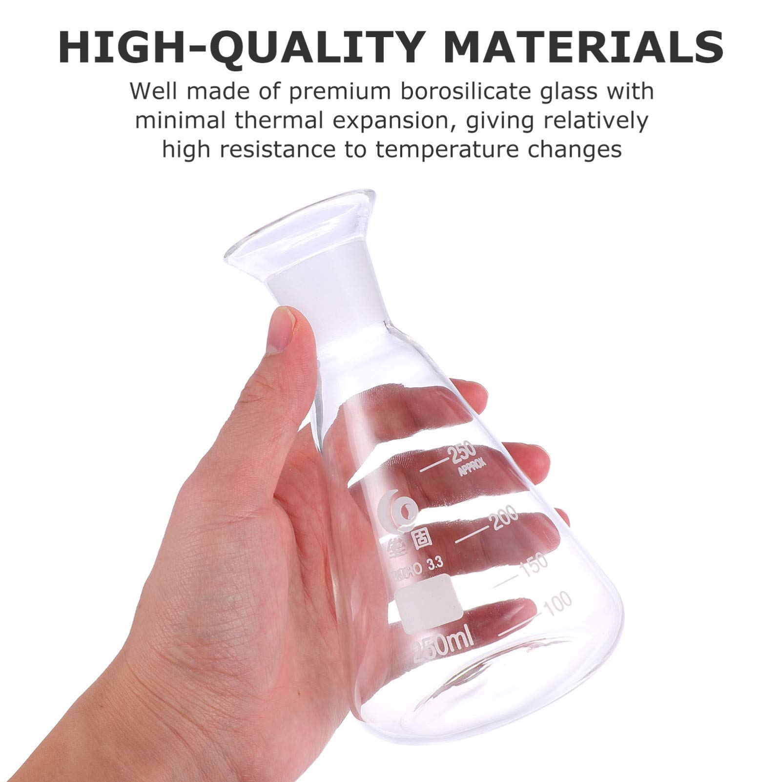 1pc Flask Laboratory Supplies - High-Quality Glassware for Chemistry Experiments, Science Labs & Research - Perfect for Mixing, Heating & Measuring Liquids